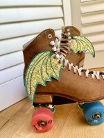 Dragonwings green gold glitter