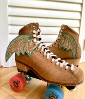 Dragonwings green gold glitter