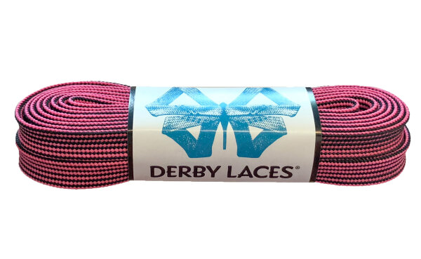 Schnürsenkel Derby Laces Waxed Black Hot Pink Stripe 213cm 84"